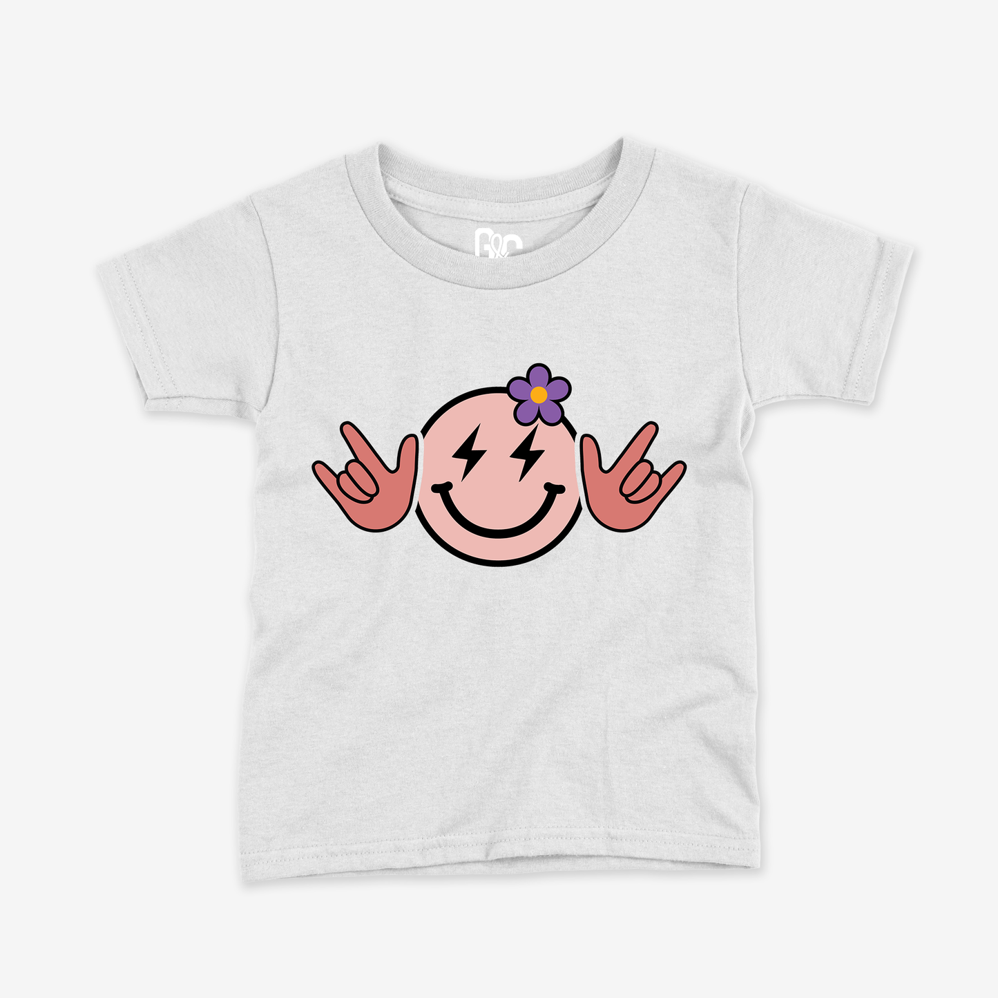 Pink Smiley ILY Toddler Tee