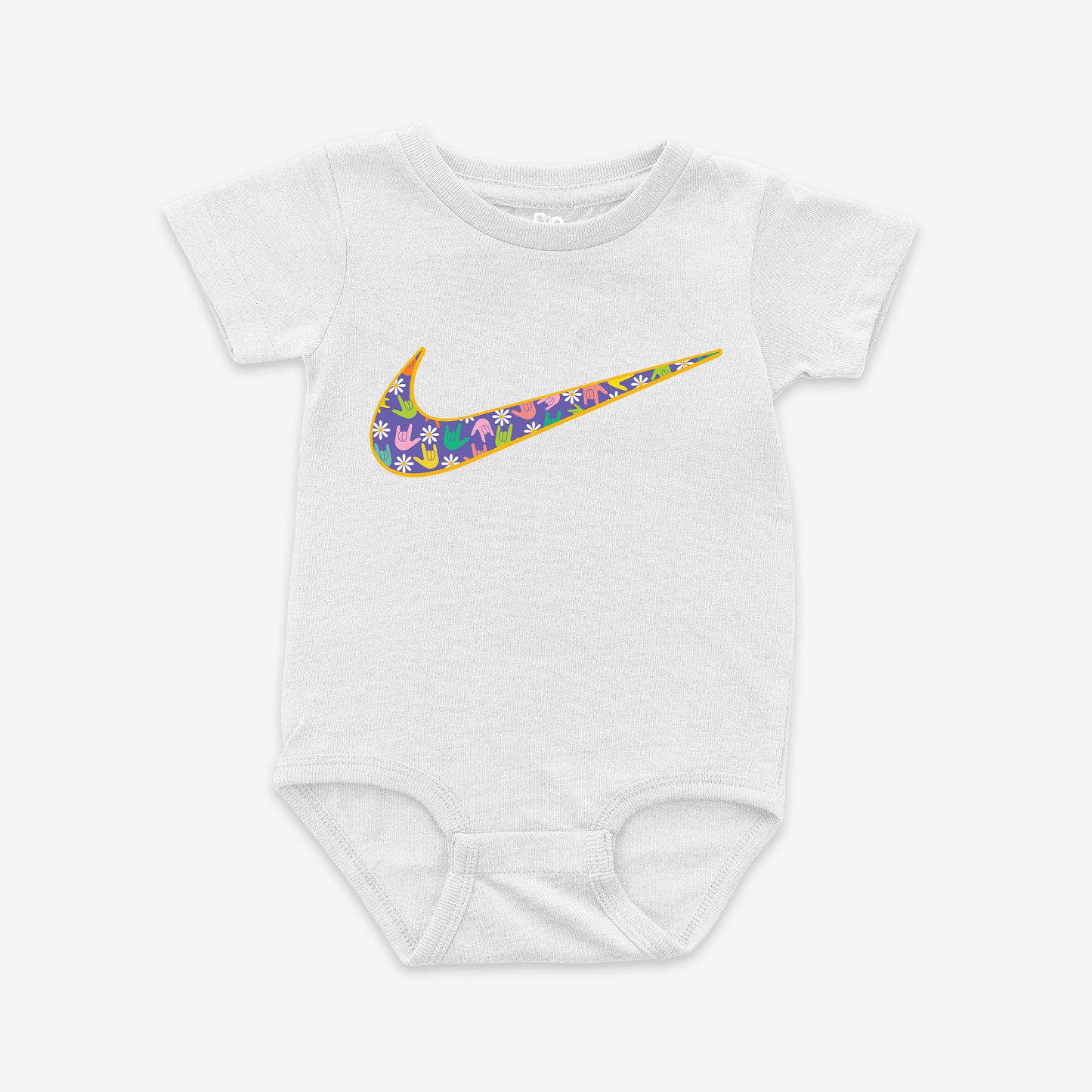 Flower ILY Swoosh Onesie Tee