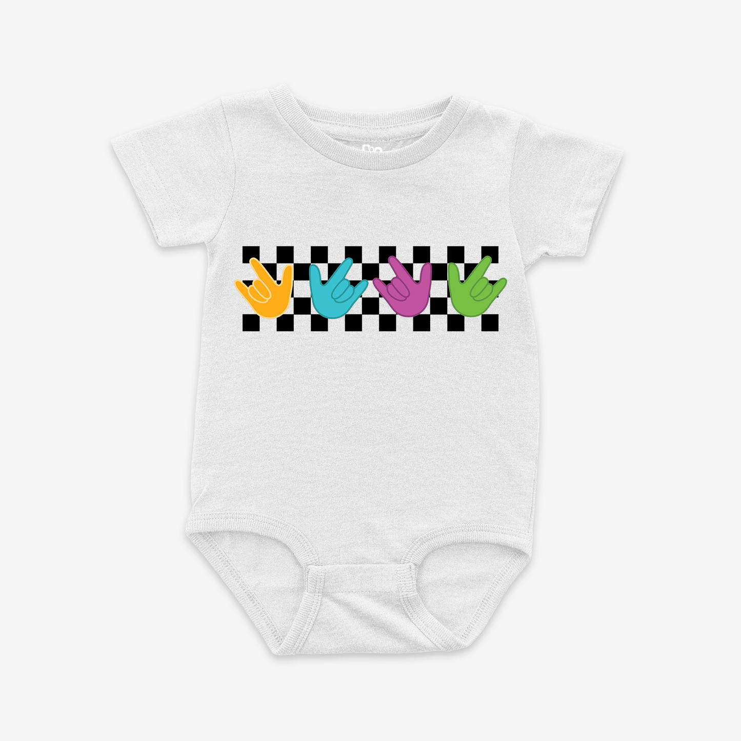ILY Checker Onesie Tee