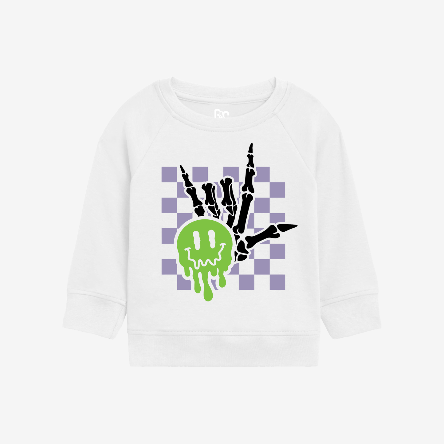 Spooky ILY Checkered toddler Crewneck