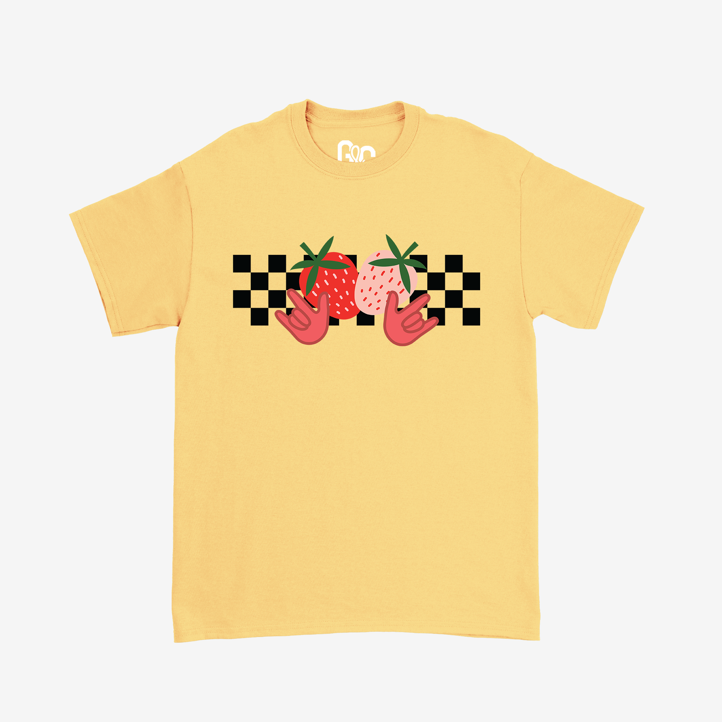 ILY Strawberry Checkered Tee