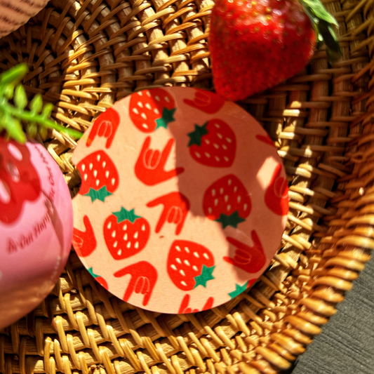 Strawberry ILY Coaster