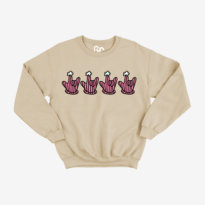 Pink Winter ILY Hat Crewneck