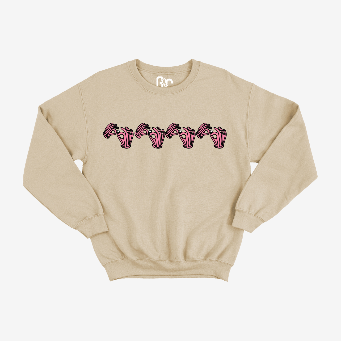 Pink Winter Interp Hat Crewneck
