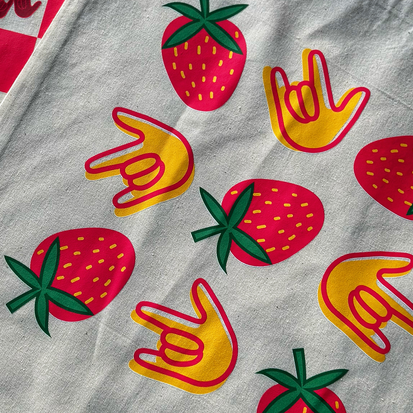 Strawberries & ILY Tote Bag