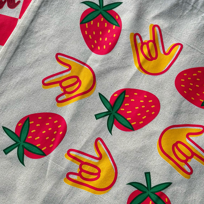 Strawberries & ILY Tote Bag
