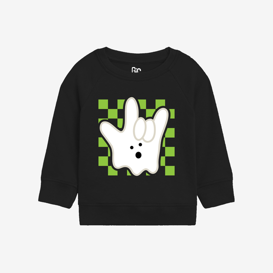ILY Ghost Checkered Toddler Crewneck