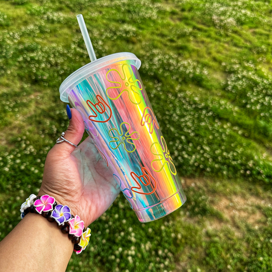Flower Hologram Cold Cup