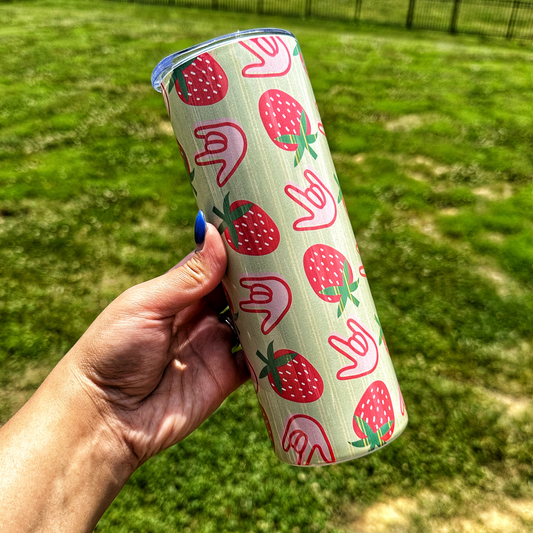 Strawberry ILY Steel Tumbler
