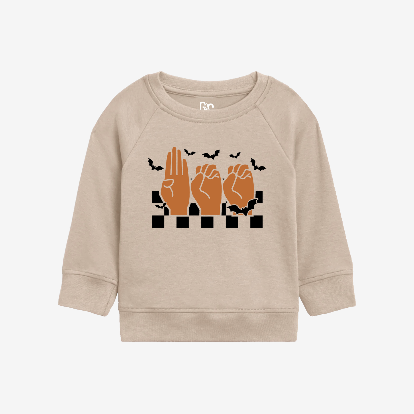Boo Checkered Toddler Crewneck