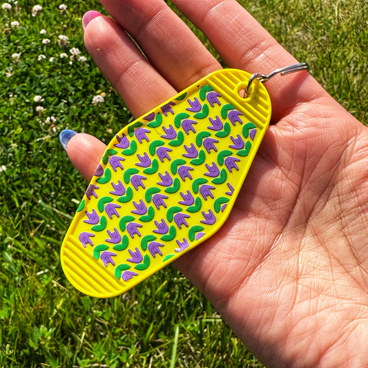 Flower Stem ILY Motel Keychain