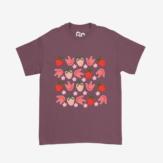 Strawberry ILY Pattern Tee