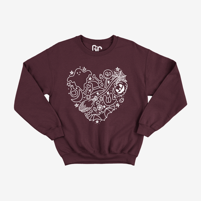 Halloween Heart Doodle Crewneck