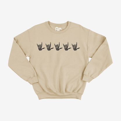Skeleton ILY Pattern Crewneck