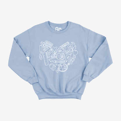 Teacher Heart Doodle Crewneck