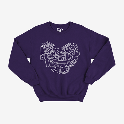 Teacher Heart Doodle Crewneck