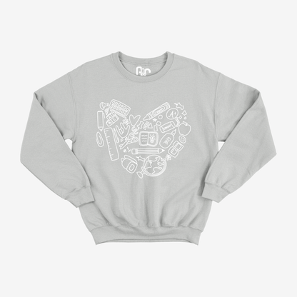 Teacher Heart Doodle Crewneck