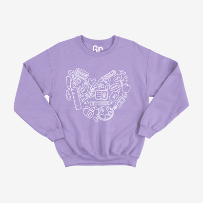 Teacher Heart Doodle Crewneck