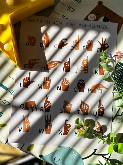 Diverse ASL Alphabet Poster