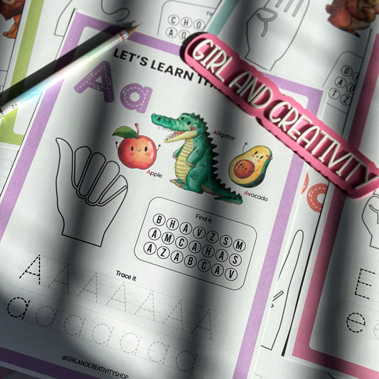 ASL Alphabet & Calligraphy Practice Bundle