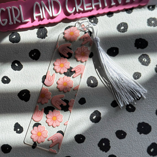 Flower ILY Acrylic Bookmark