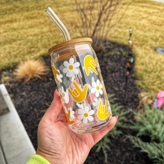 Yellow Flower ILY Beer Can