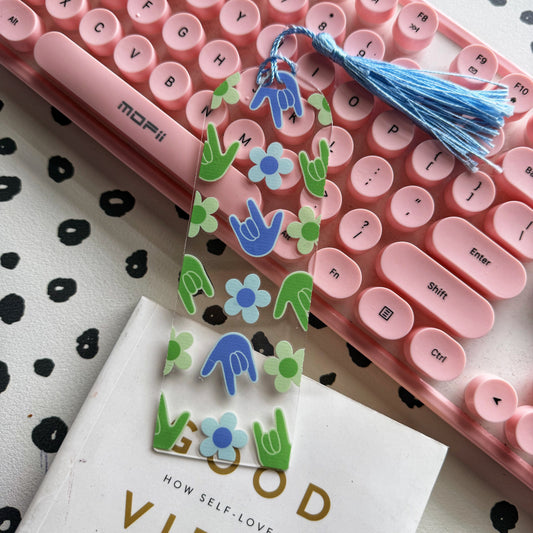 Garden Bloom ILY Acrylic Bookmark