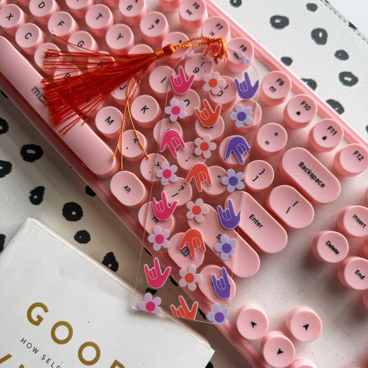 Bloom Party ILY Acrylic Bookmark