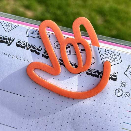 Tangerine ILY Paperclip