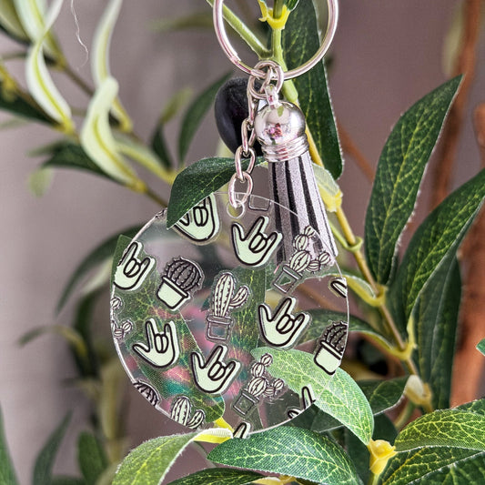 Cactus ILY Acrylic Keychain