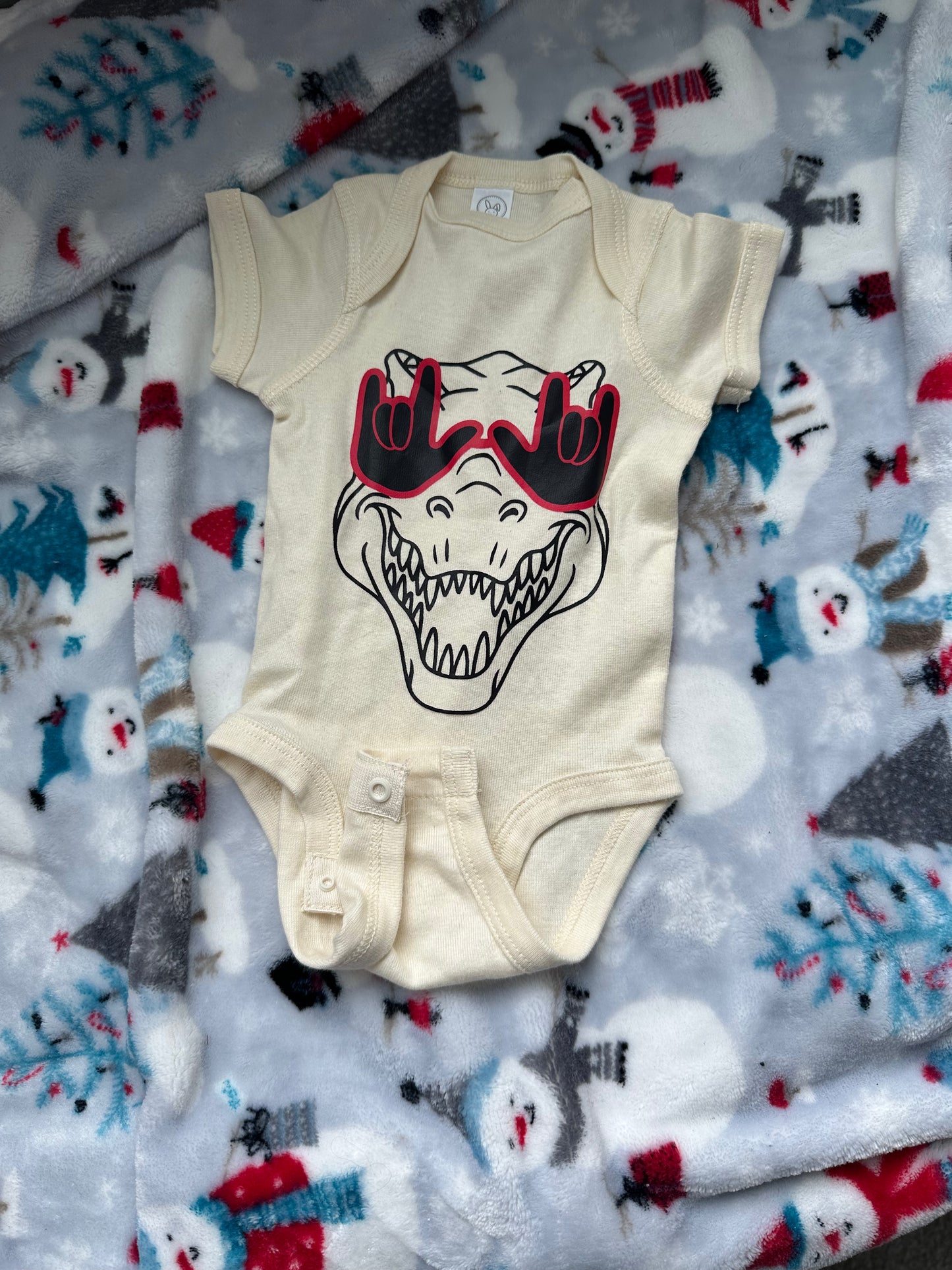 Dino ILY - Newborn Sand Onesie Tee