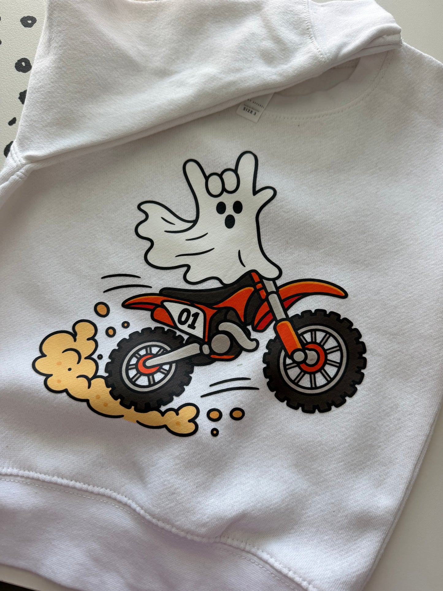 Ghost Bike - 3T White Toddler Crewneck