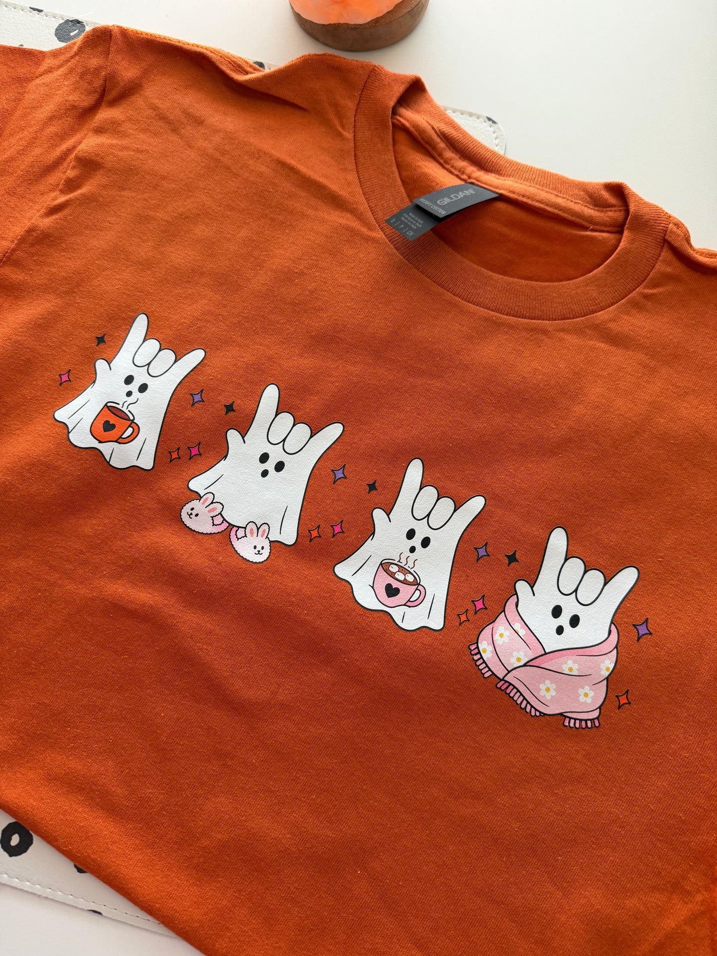 Cozy Ghost..  - S Texas Orange Tee