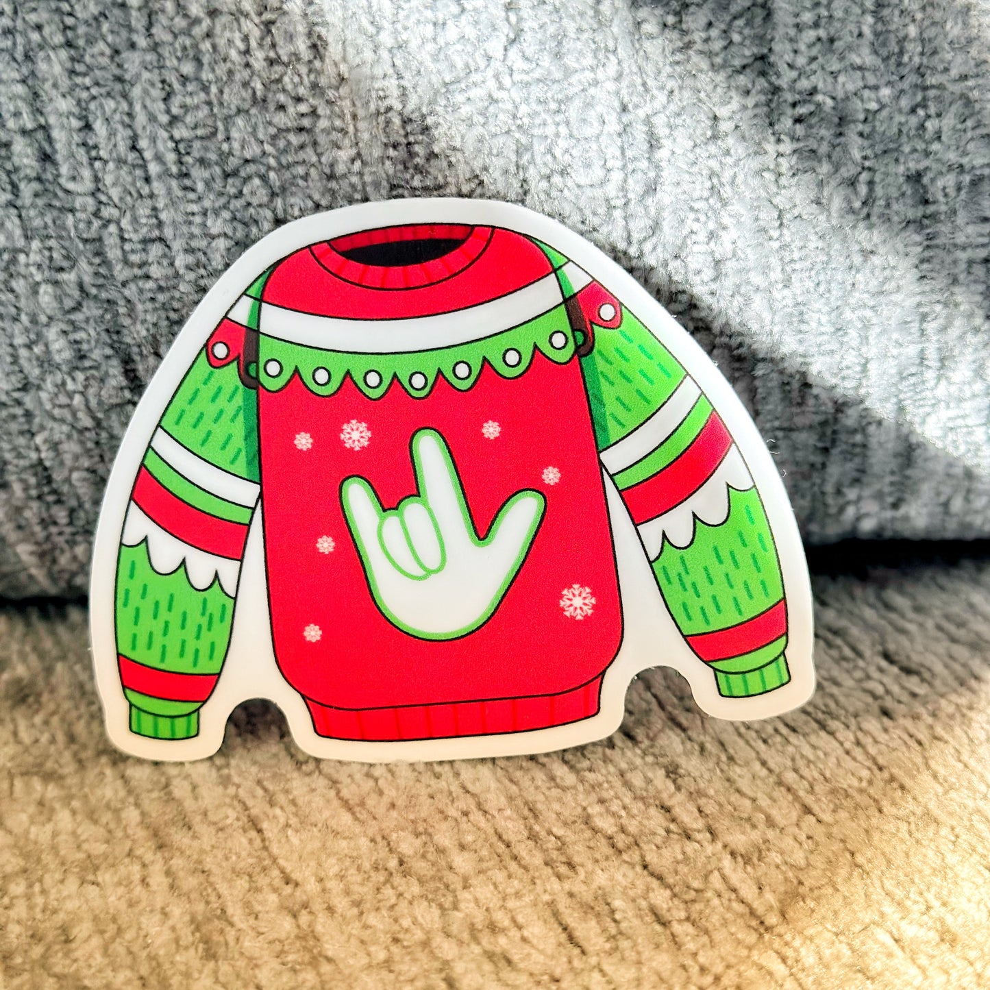 Ugly Sweater ILY Sticker