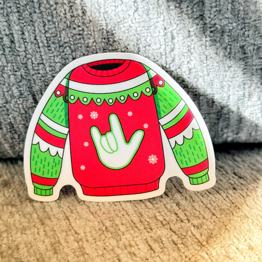 Ugly Sweater ILY Sticker