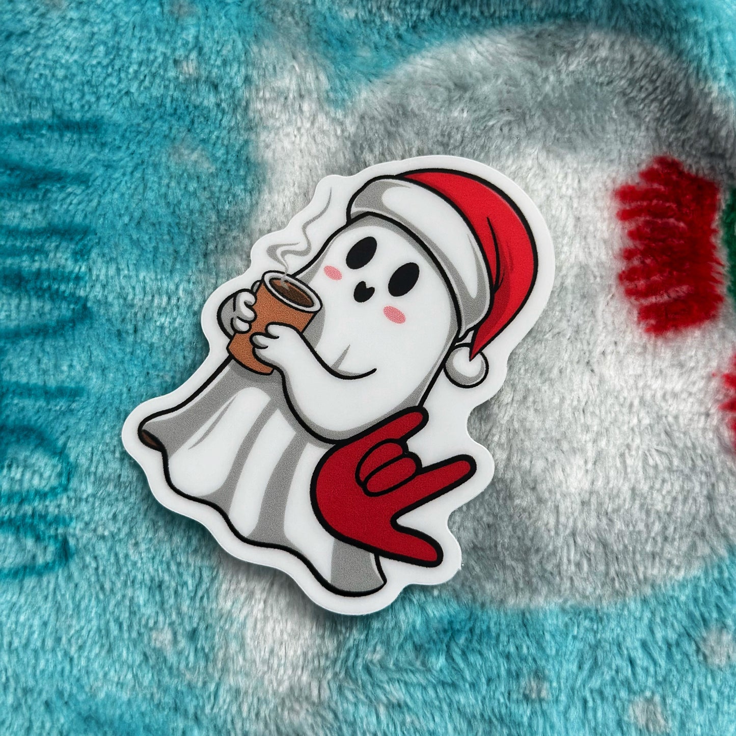 Xmas Ghost ILY Sticker