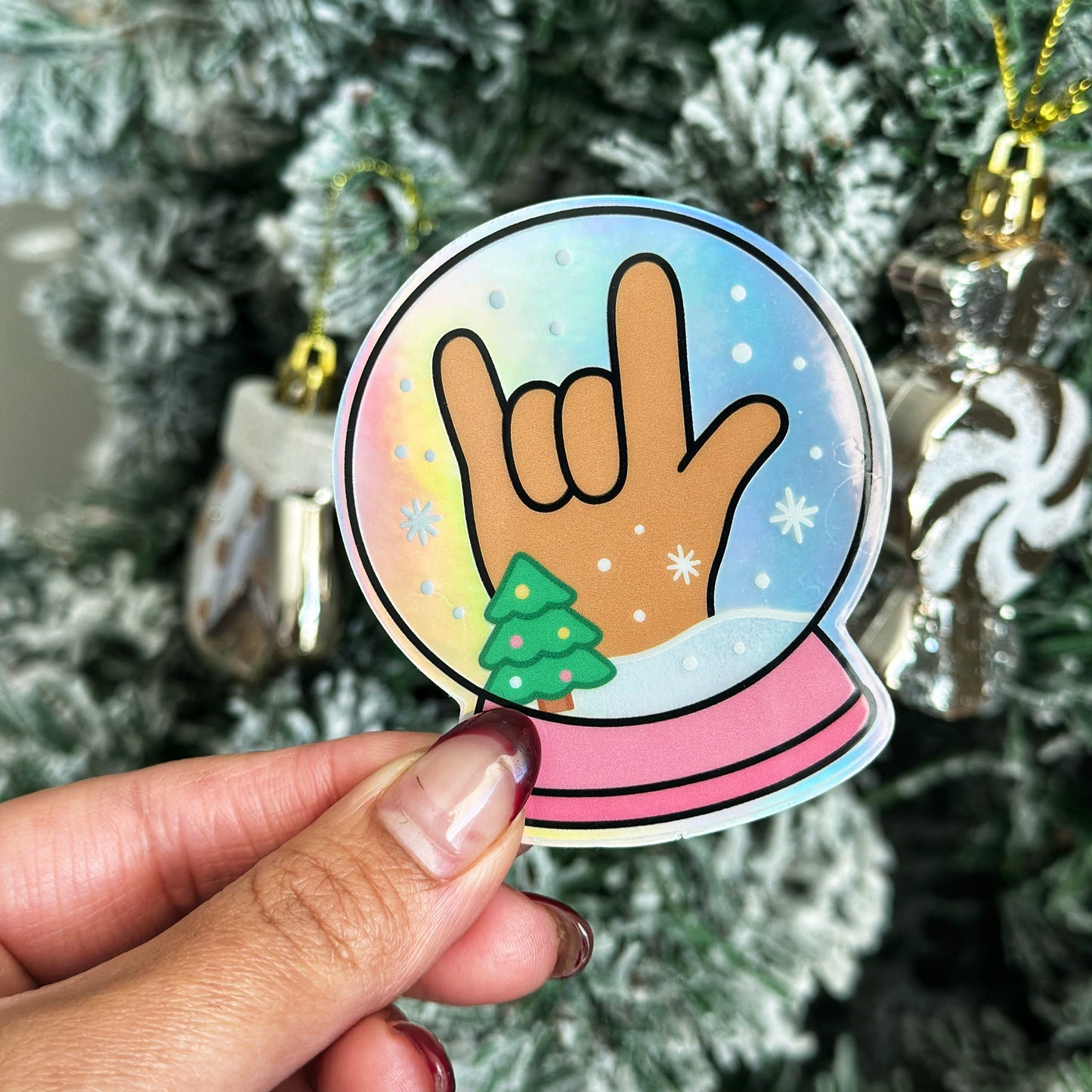 Snow Global ILY Holographic Sticker