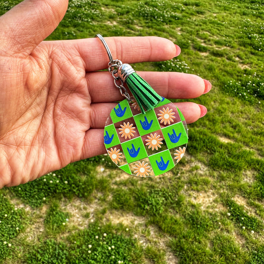 ILY Checkered Acrylic Keychain