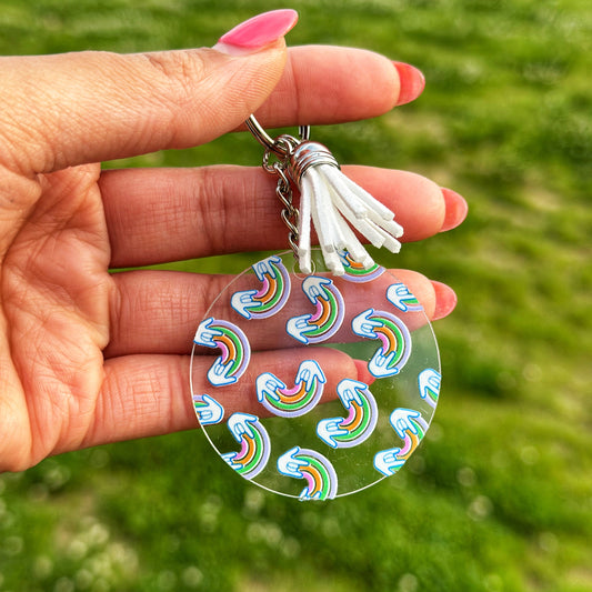 ILY Boho Rainbow Acrylic Keychain