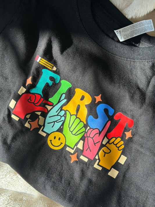 First Grade - 5/6 Black Toddler Tee