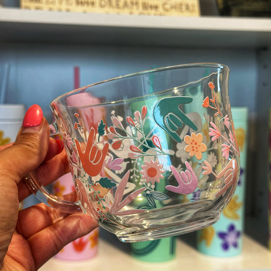 Floral Glass Mug
