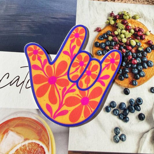 Groovy Bloom ILY Sticker