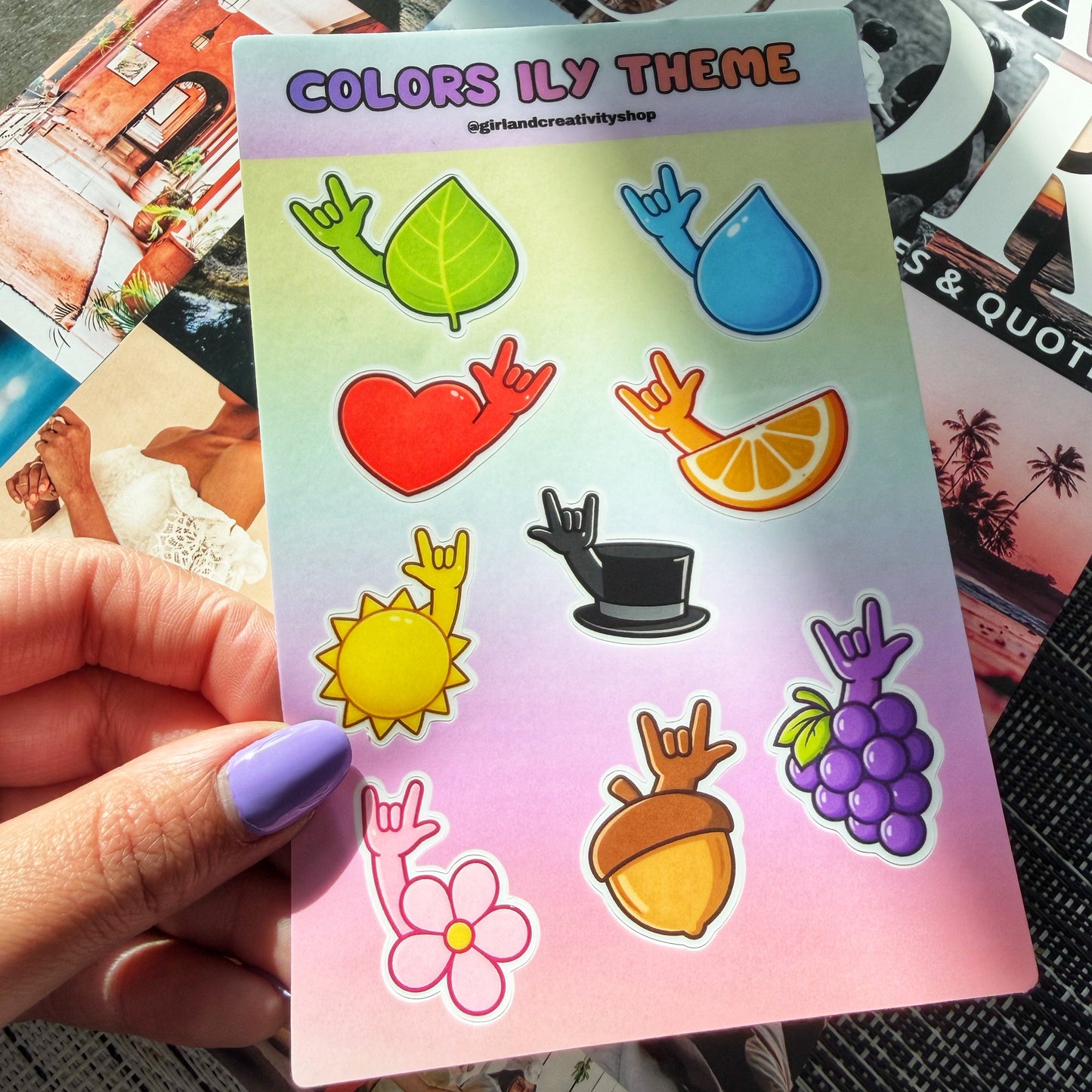 Colors ILY Sticker Sheet
