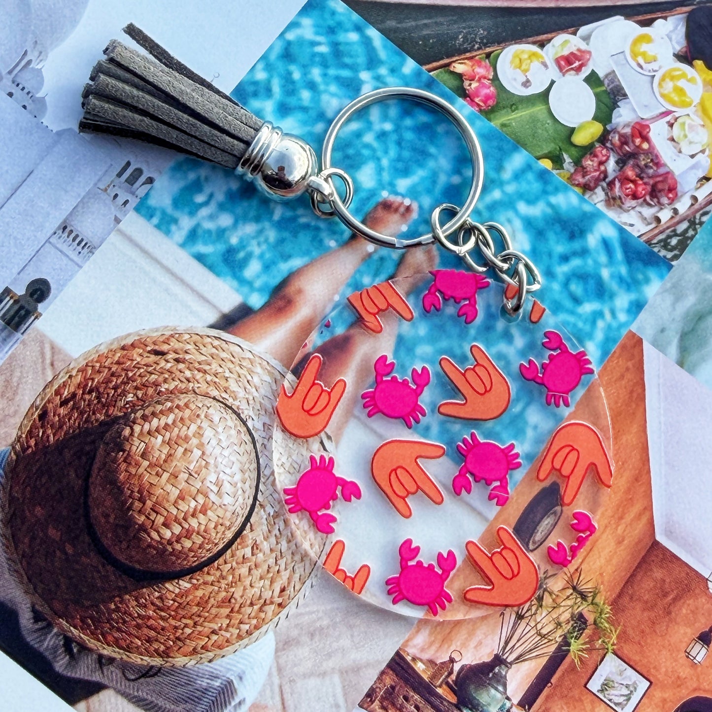 Crab ILY Acrylic Keychain