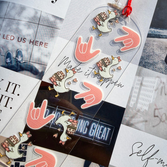 Goose Book ILY Acrylic Bookmark