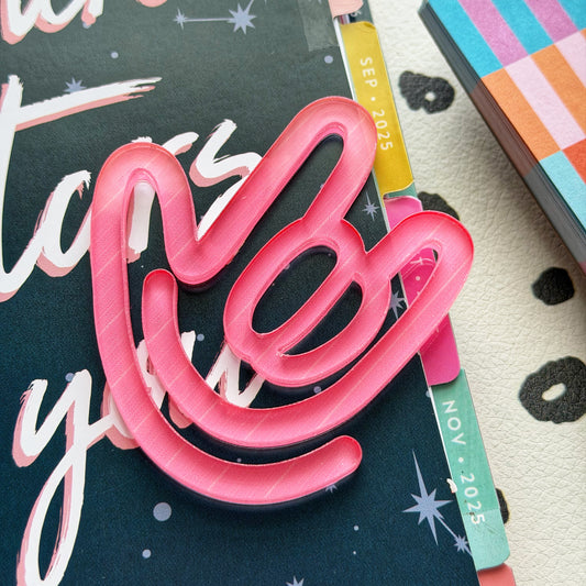 Hot Pink ILY Paperclip