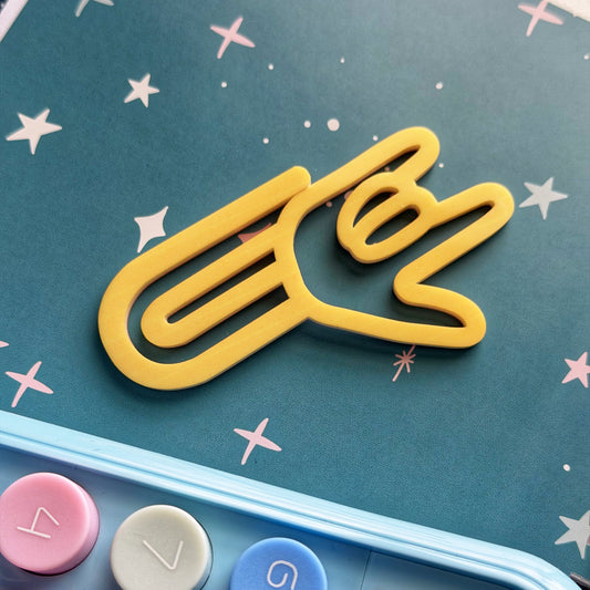 Peach+Yellow ILY Jumbo Two-Sided Clip