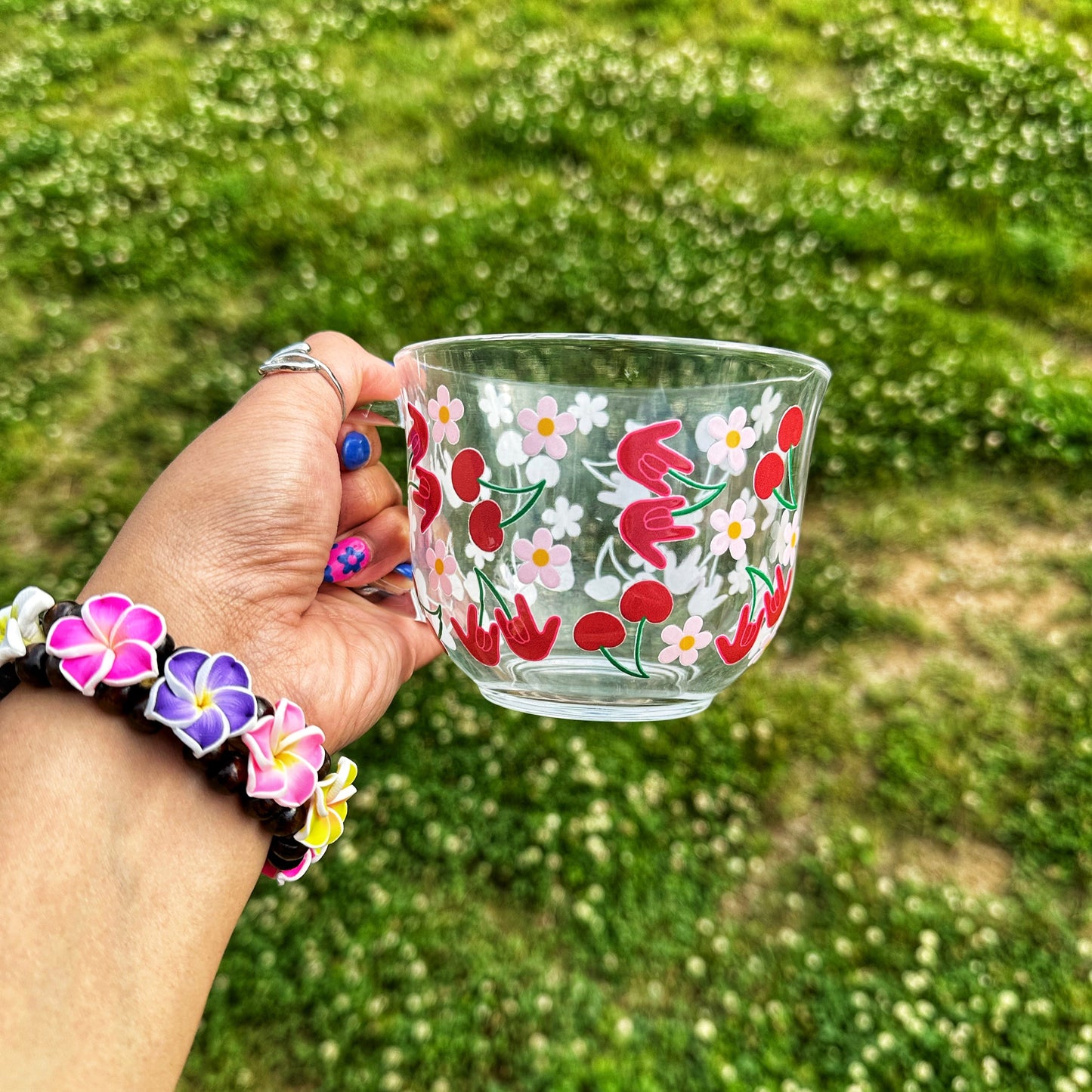 Cherry ILY Glass Mug