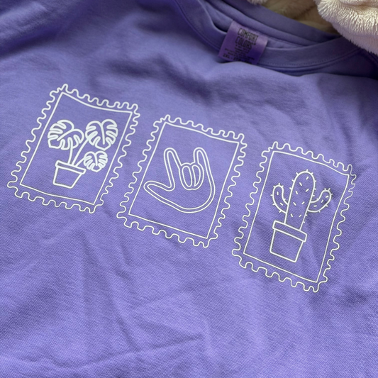 Plant Stamp - 2XL Violet Crewneck