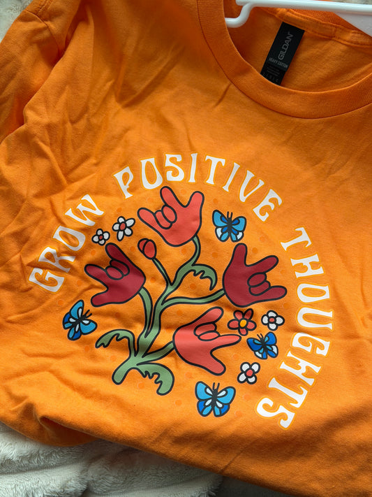 Grow Positive  - L Light Orange Tee